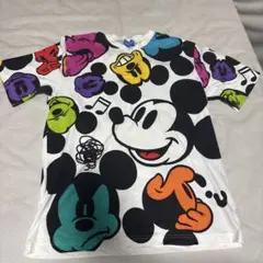 東京ディズニーリゾート ミッキー Tシャツ カラフル 総柄 L