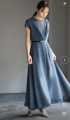 GIRL ブルー ラップスタイル ロングドレス