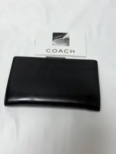 COACH コーチ がま口 小銭入れ コインケース ブラック レザー ミニ財布