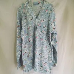 ヴィンテージ 小花柄 コットンニットカーディガン 総柄 レトロ