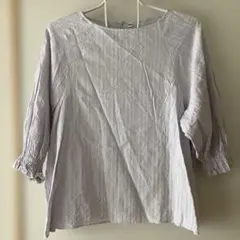 UNIQLO 薄紫 五分袖ブラウス XL