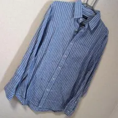 【値下げ】BACK NUMBER 青と白のストライプ 長袖シャツ L