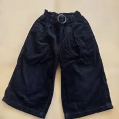 GU コーディロイ 黒 ワイドパンツ 110cm