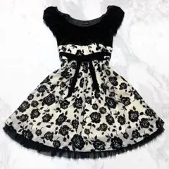 レストローズ♡姫ロリ♡ベロア薔薇柄ワンピース　ロリータ　アンティーク　y2k 黒