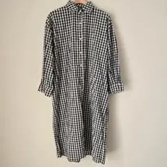 シャツワンピース ギンガムチェック柄