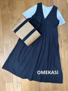オメカシ Omekasi ノースリーブワンピース ギャザー コットンのサムネイル