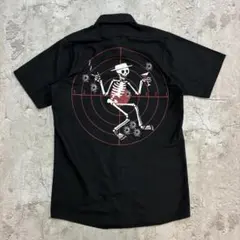 Social Distortion　半袖ワークシャツ　レッドキャップ黒　S　古着のサムネイル