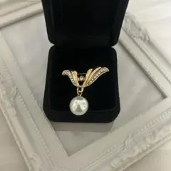 ヴィンテージブローチ　ゴールド　パール　アクセサリー　ジュエリー　レトロ　整理品