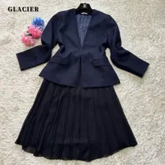 大きいサイズ✨グラシア　ママスーツ　ノーカラージャケット　プリーツスカート　XL