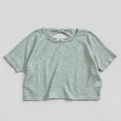 COLZA コルザ♡バックリボン透かし編みニット　ショート丈　グリーン　Mのサムネイル