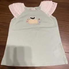 ミントグリーン レース袖 Tシャツ 90 ミキハウス　リーナちゃん