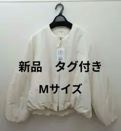 BEAUTY&YOUTH　ポリエステルブレンド ノーカラーバルーンジップブルゾン