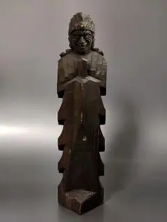 木彫 日展作家 井波彫刻 谷口信夫 円空 護法神 善女竜王 仏像 高さ47cm