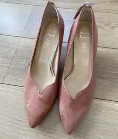 【新品タグ付き】スエードヒールパンプス 23cm オレンジ 入園式 入学式