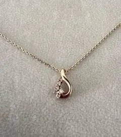 4℃ K10ピンクゴールド ネックレス しずく