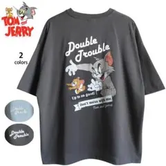 トムとジェリー Tシャツ スミクロ L バックプリント ワンポイント刺繍 古着風のサムネイル