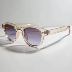 48サングラス ウェリントン パープルベージュ グラサン UV 男女兼用 韓国