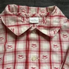 Baby Dior ベビー ディオール チェック柄 シャツ 80cm レッド系