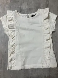 フリル付きホワイトTシャツ 90cm
