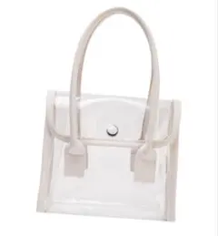 クリア PVC ハンドバッグ ホワイト