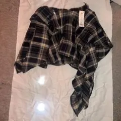 「WEGO」 アシンメトリーチェックミニスカパン ネイビー