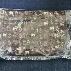 猫柄ハンドバッグ　バックインバック　　茶色