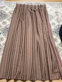 ブラウン ストライプ ドレープカーテン