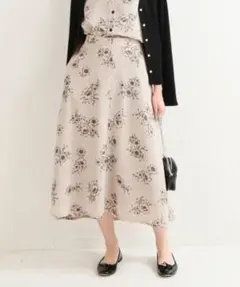 IENA｜ストライプフラワースカート｜34