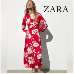 美品 ザラ　ZARA 花柄ロングワンピース　総柄　春夏