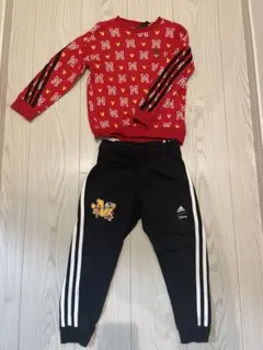 adidas Disney スウェットセットアップ 100cm 赤アディダス