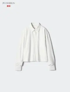 JW ANDERSON UNIQLO ホワイト グリーン ストライプ シャツ S