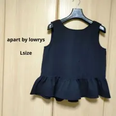 apart by lowrysノースリーブ ペプラム トップス ブラック Lのサムネイル