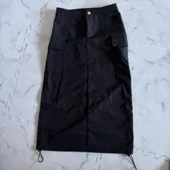 SHEIN カーゴロングスカート ブラック Sサイズのサムネイル