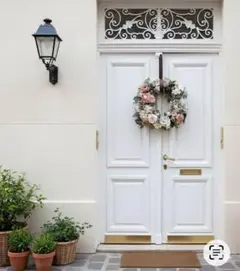 【大幅値下げ】アーティフィシャルスクエアフラワーリース ピンクグレー