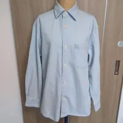 GUライトブルー 長袖シャツ 左胸ポケット付き
