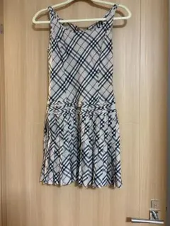 バーバリーブルーレーベル ノバチェック ワンピースプリーツ　S 36