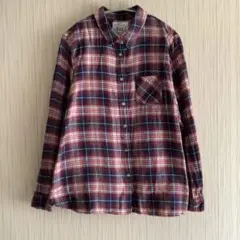 【Sunny clouds】タータンチェック長袖ネルシャツ サイズXL