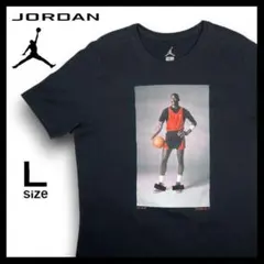 NIKE ジョーダン AIR JORDAN 本人 フォト Tシャツ 古着 L 黒のサムネイル