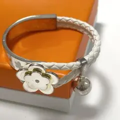 フォリフォリ ブレスレット バングル 花 フラワー 白 シルバー ダイヤ