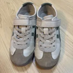 Onitsuka Tiger ベージュ/グリーンスニーカー 子ども18.5cm