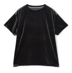 【未使用】BACCA inner pieceベロアTシャツ(チャコールグレー)のサムネイル