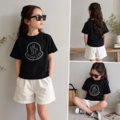 MONCLER ロゴ刺繍 Tシャツ 130 黒 美品のサムネイル