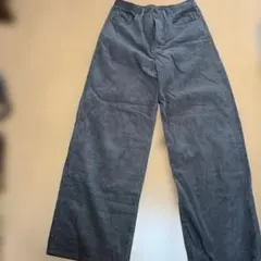 グレー コーデュロイ ワイドパンツ