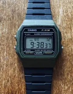 CASIO F-91W グリーン デジタル腕時計
