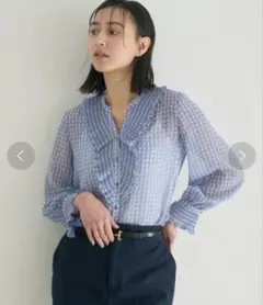 新品☆ ANAYI スモールヨットプリントブラウス/セオリー、23区、ロペのサムネイル