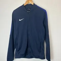 NIKE ナイキ トラックジャケット L ネイビー×青 刺繍ロゴ ジャージ 紺