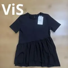 ViS 異素材ドッキングカットソー ブラック 新品タグ付きのサムネイル