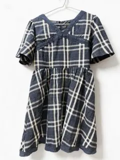 evelyn エブリン　ワンピース　青　紺　チェック柄