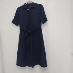 LAUREN RALPH LAUREN リネンワンピース ネイビー サイズ2のサムネイル