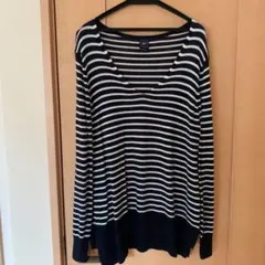 GAP ボーダー ニット　薄手　ネイビー　長袖　トップス　レディース